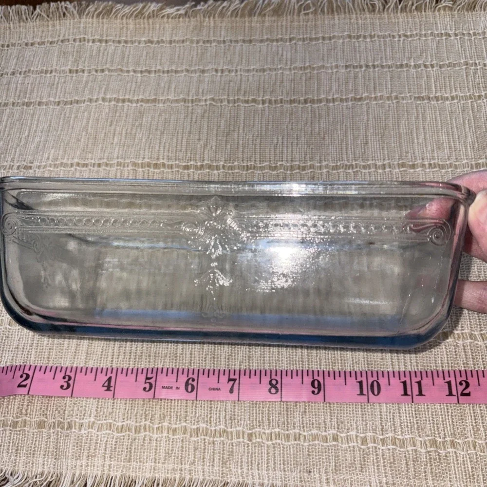 FIRE KING Sapphire Blue Philbe Refrigerator Box Loaf Pan Dish